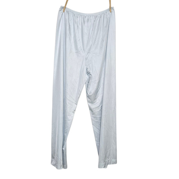 Womens Vintage Lorraine Pajama Set Size 1X Plus Blue Nylon Pants Shirt - Picture 4 of 8
